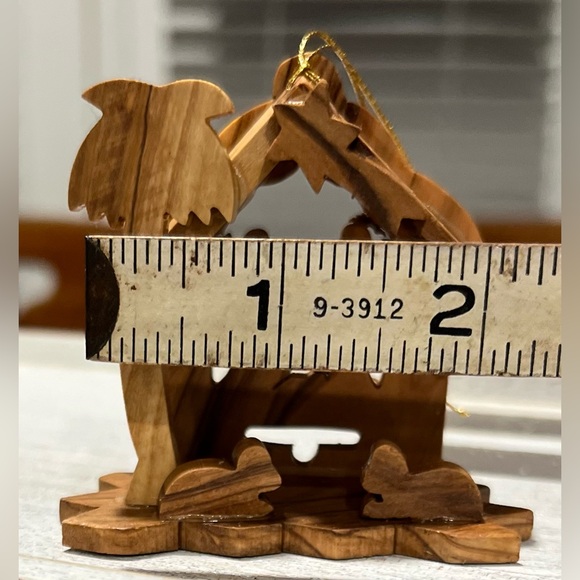 Genuine Olive Wood Small Nativity Scene Ornament Israel Holy Land In Box - Picture 14 of 14